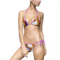 Colorful Marble Print Women's Bikini Swimsuit, Stylish Swimwear for Beach