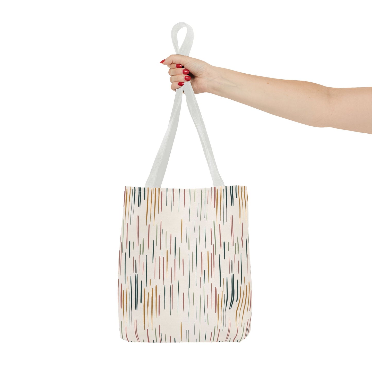Earth Tones Abstract Stripe Tote Bag — Minimalist Boho Canvas Shopper