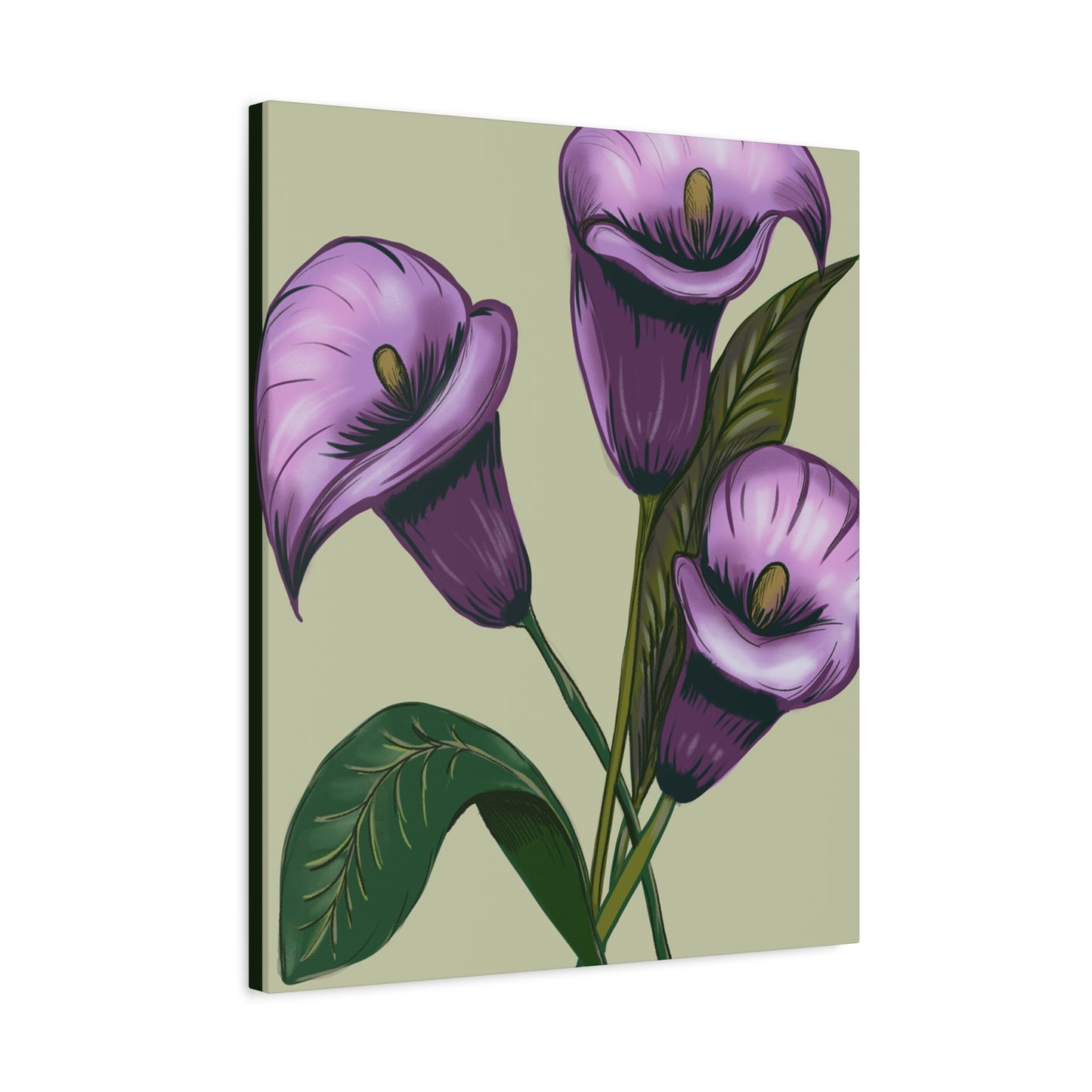 Copy of Matte Canvas, Stretched, 1.25" Purple Flowers