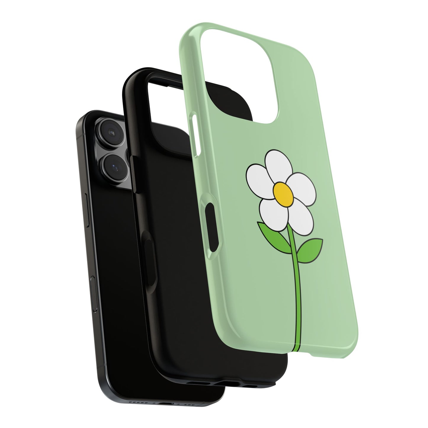 Floral Phone Case - Tough Cases for Nature Lovers, Cute Green Flower Design, iPhone Cover, Gift for Her, Spring Accessories