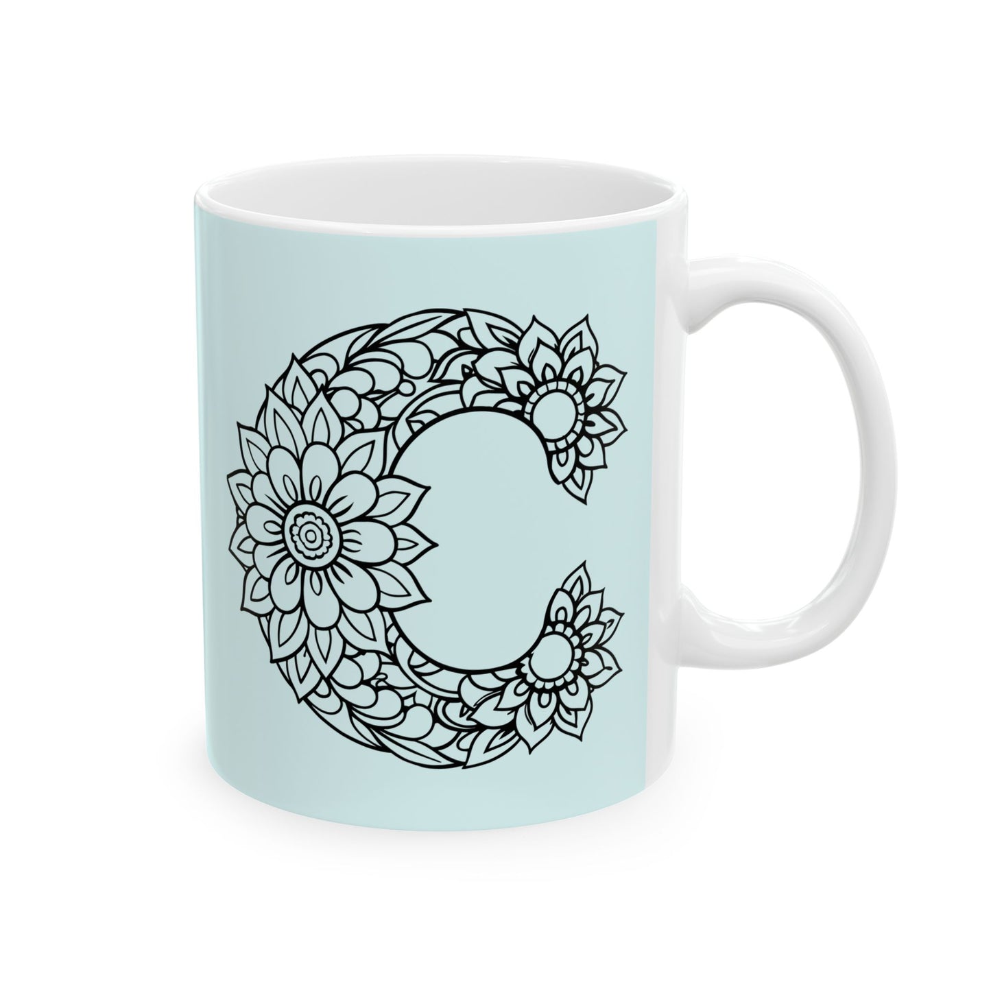 Copy of Mandala Design Ceramic Mug -Letter C Relaxing Gift for Tea Lovers, Coffee Enthusiasts, Home Decor, Perfect for Holidays, Zen Vibe