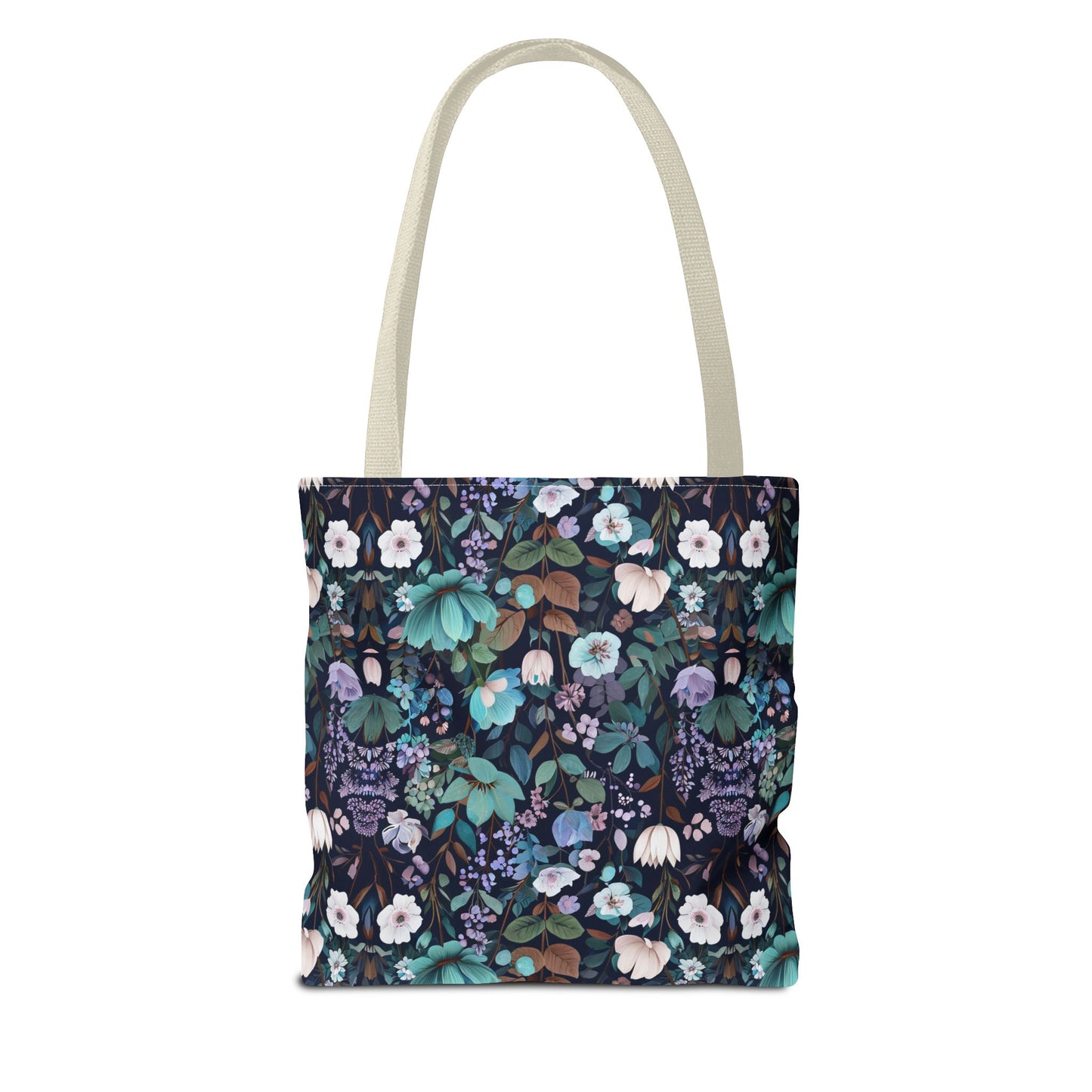 Floral Nightfall Tote Bag — Dark Botanical All-Over Print
