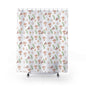 Botanical Floral Shower Curtain — Watercolor Wildflower Pattern