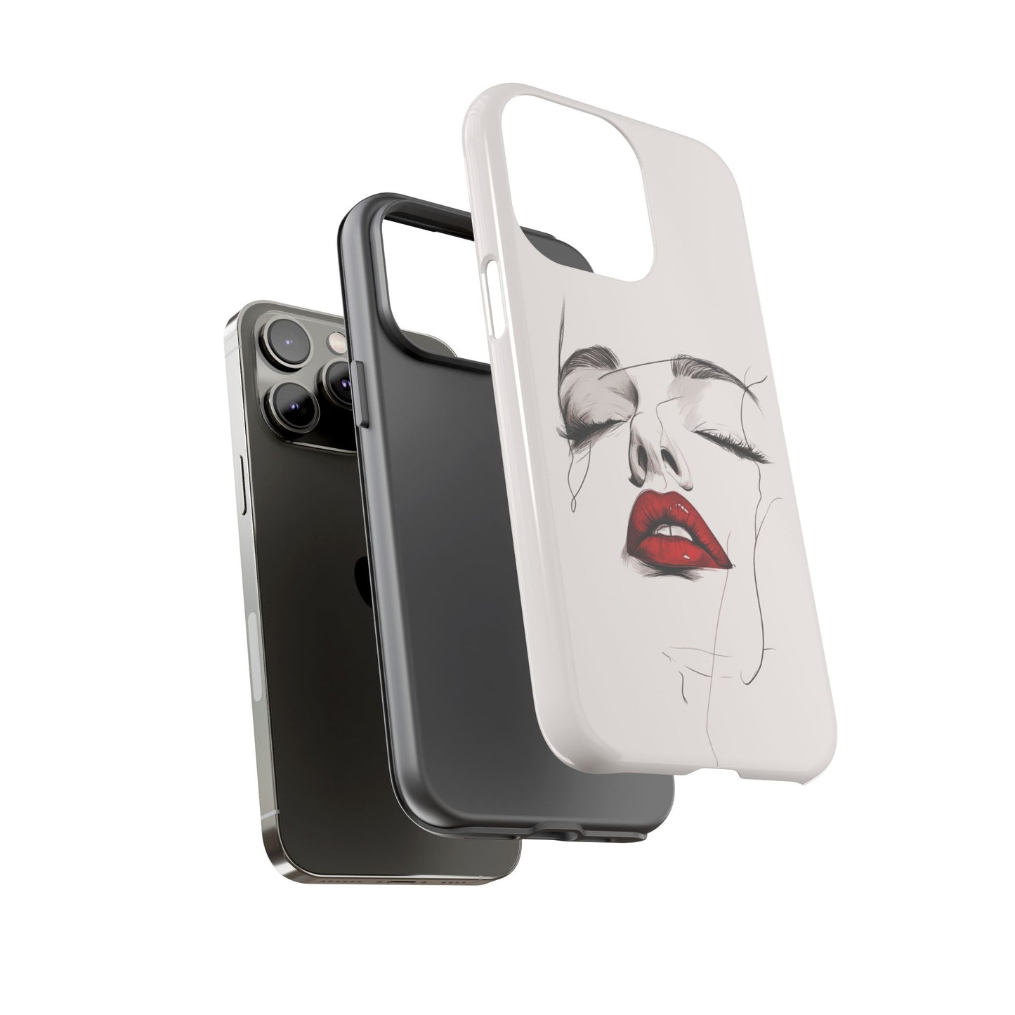 Stylish Phone Case with Artistic Lip Design, Femme Tech Accessory, Trendy Device Cover, Gift for Her, Unique Phone Accessories