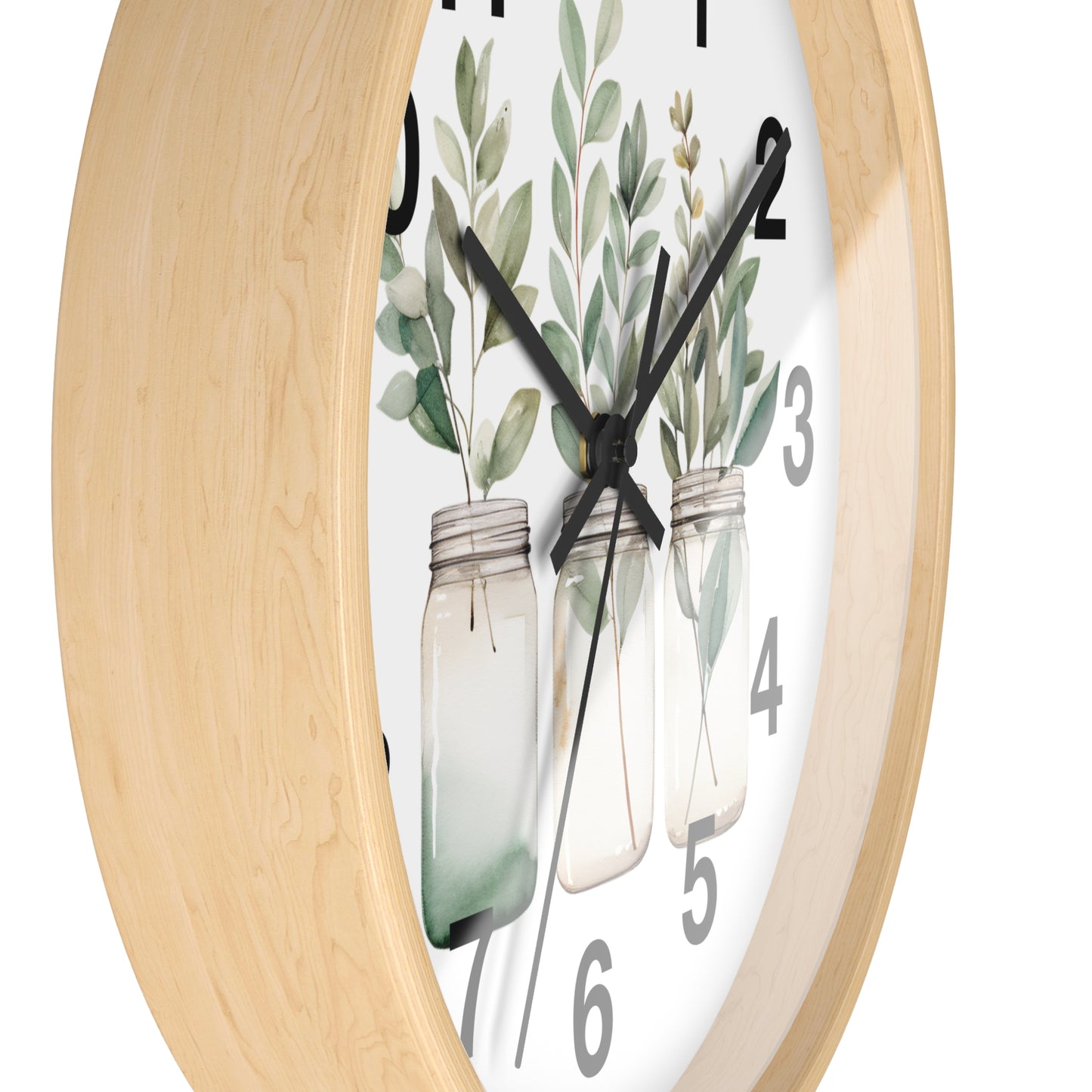 Botanical Wall Clock - Home Decor, Gift for Plant Lovers, Modern Art, Housewarming, Eco-Friendly Design