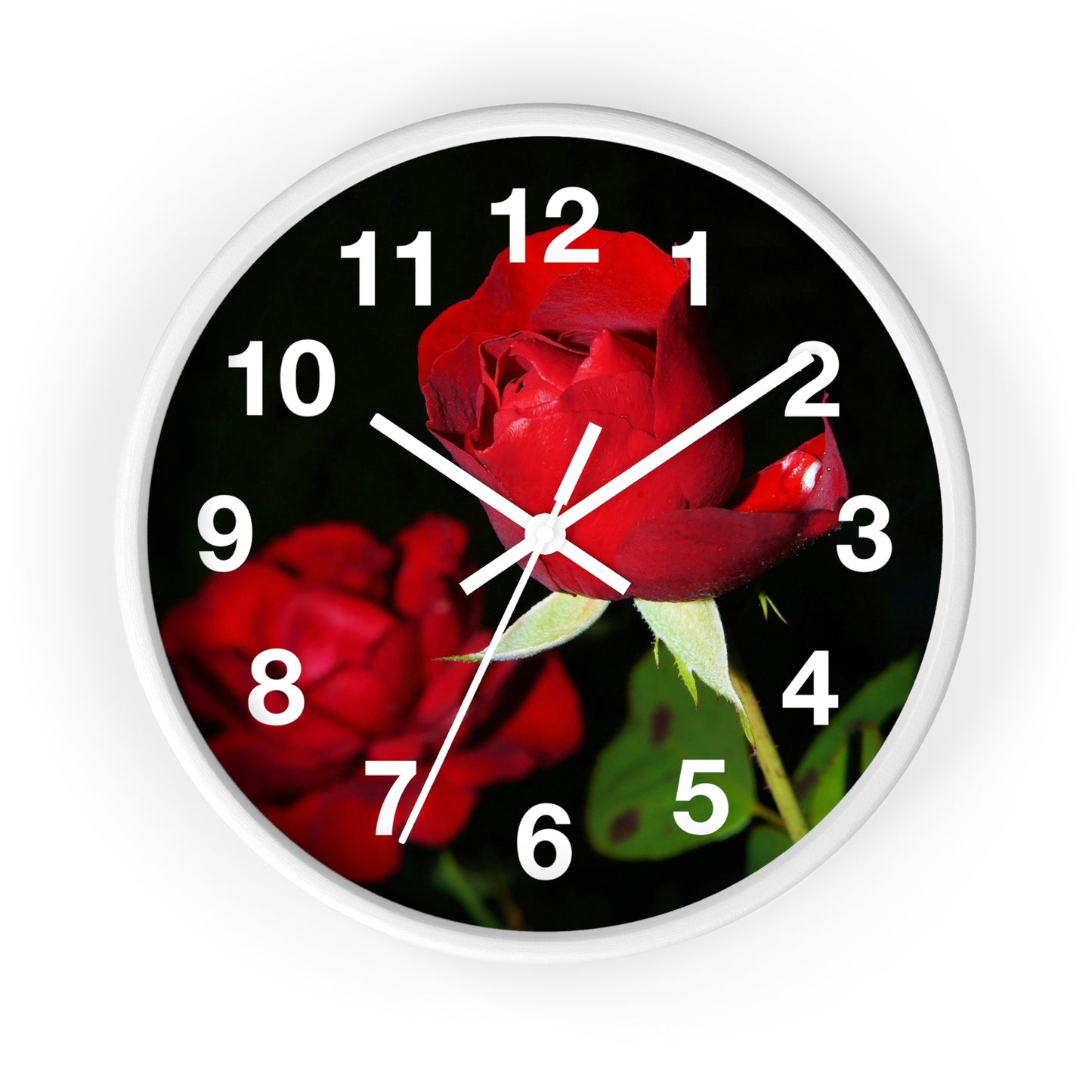 Elegant Floral Wall Clock - Romantic Home Decor, Gift for Her, Bedroom Accent, Anniversary Decoration, Nature Lover's Gift