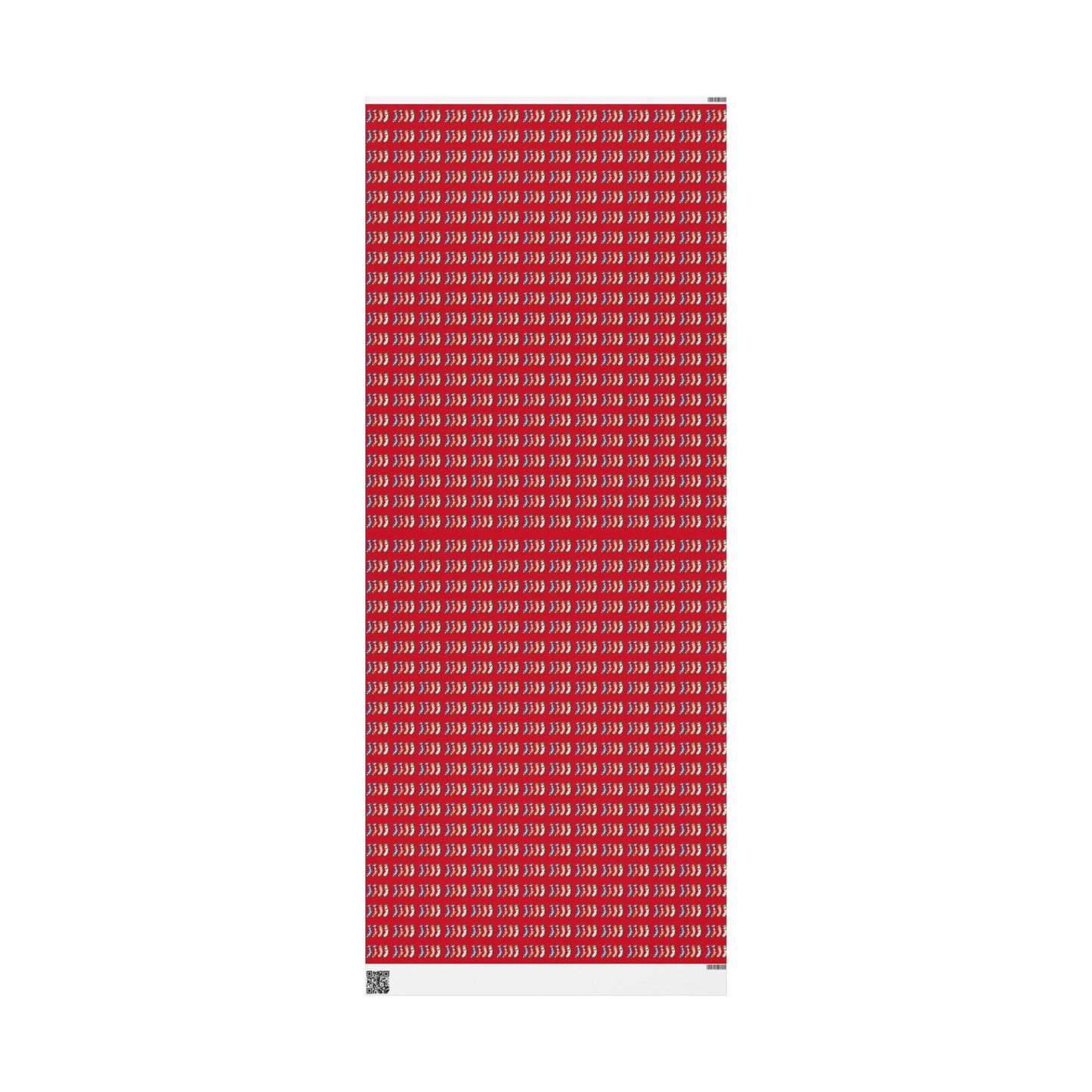 Holiday Candy Cane Wrapping Paper Roll — Red Patterned Gift Wrap