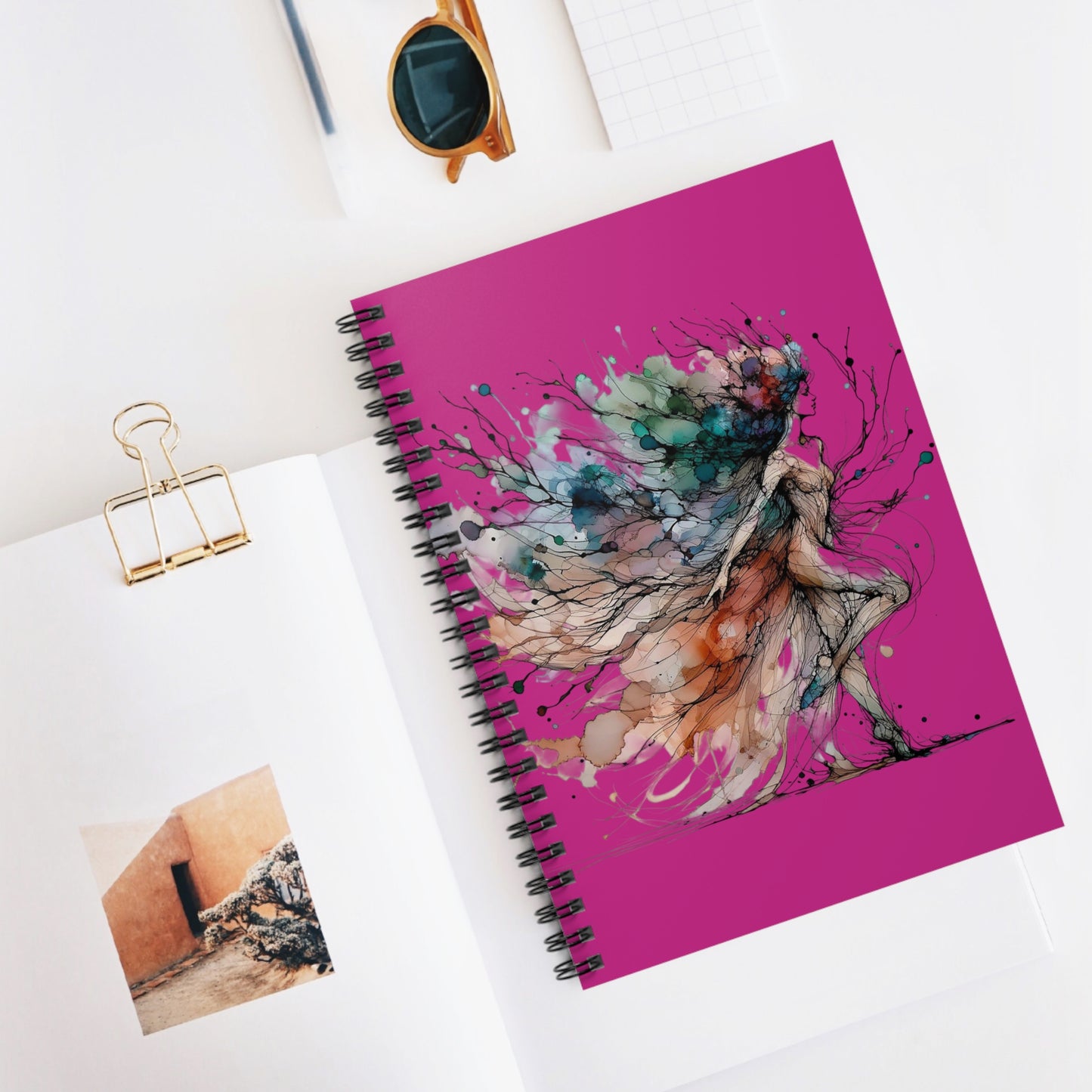 Artistic Spiral Notebook - Colorful Elegance, Inspirational Journal, Gift for Artists, Creativity Boost, Stationery for Students