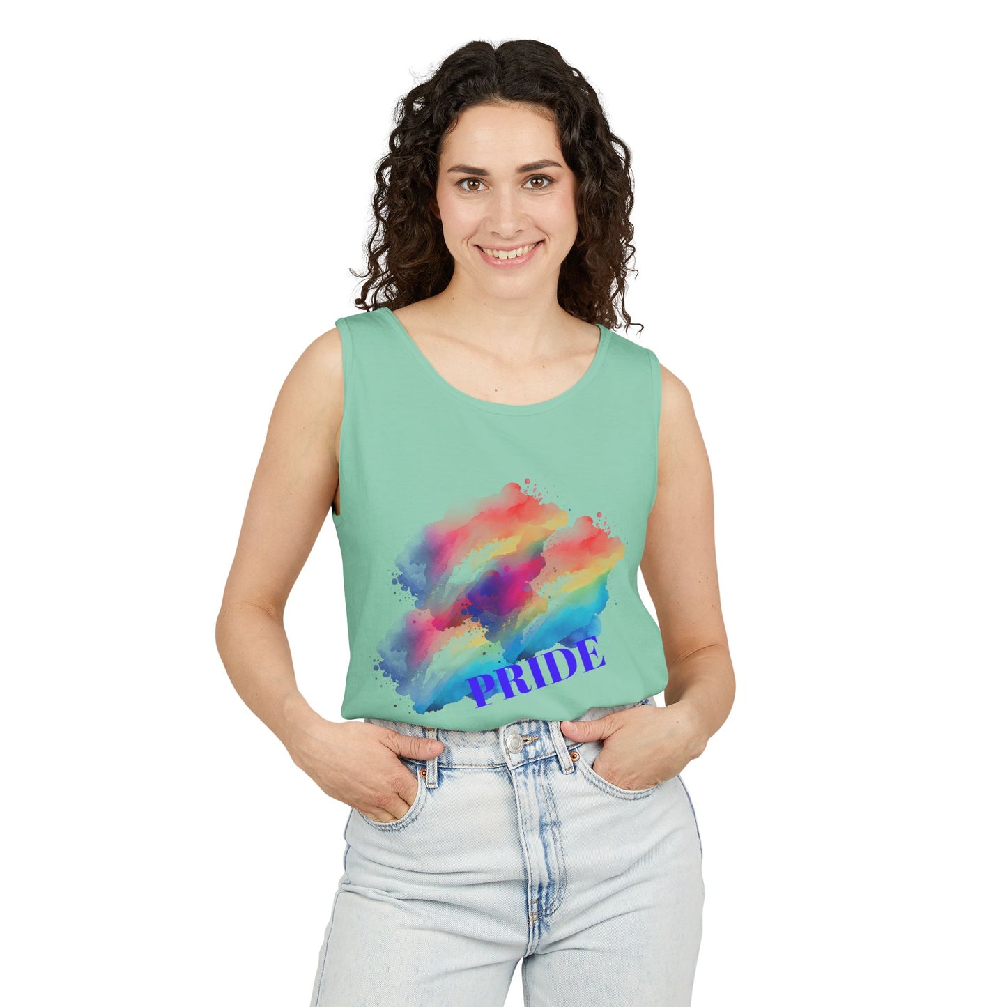 Vibrant Watercolor Unisex Tank Top, Summer Fashion, Pride Apparel, Beach Wear, Casual Top, LGBTQ+ Gift