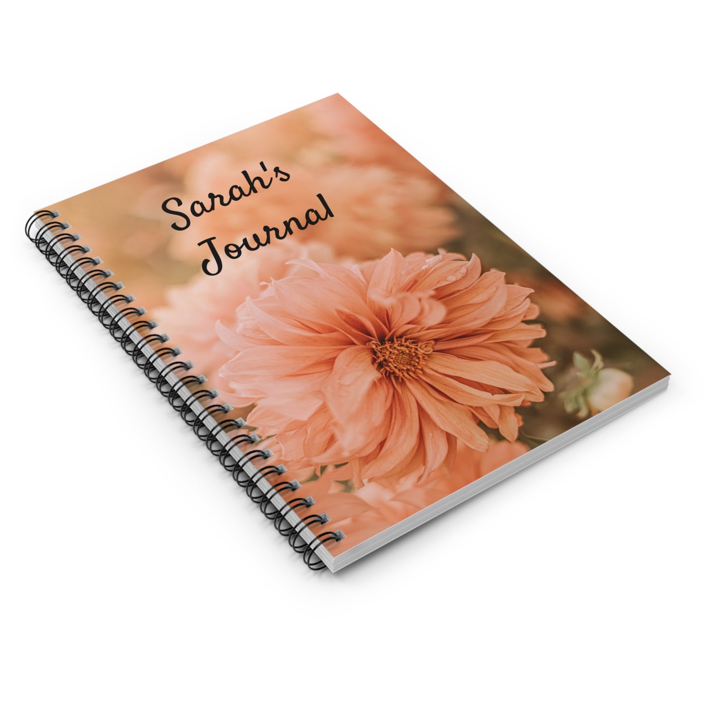 Floral Spiral Notebook, Personalized Journal, Gift for Her, Writing Diary, Stationery for Students