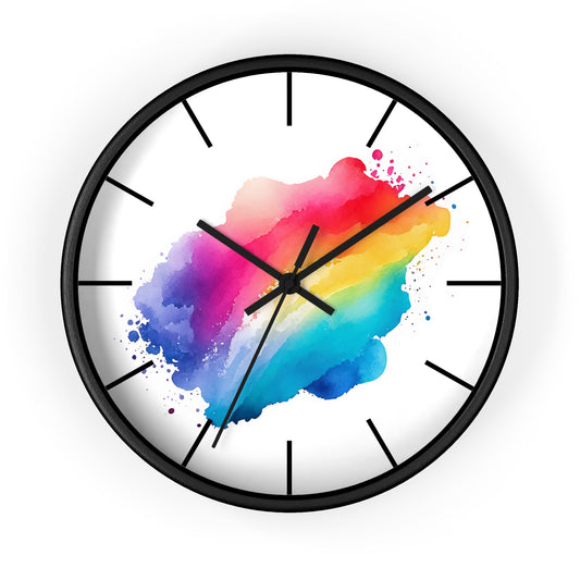 Colorful Watercolor Wall Clock, Home Decor, Gift for Art Lovers, Modern Timepiece, Vibrant Wall Decor, Unique Office Clock