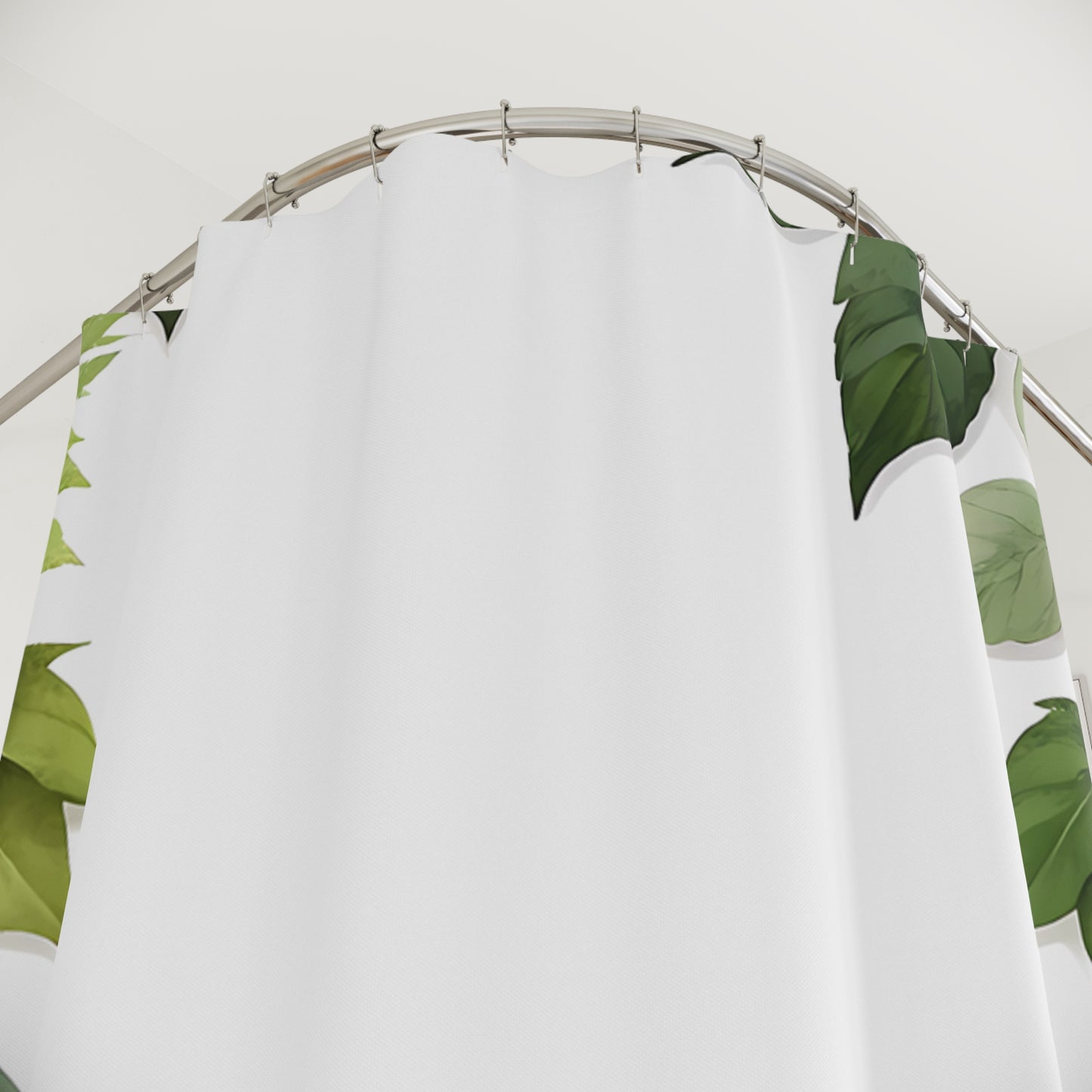 Botanical Shower Curtain, Green Leaf Design, Bathroom Decor, Eco-Friendly Curtain, Home Spa Essential