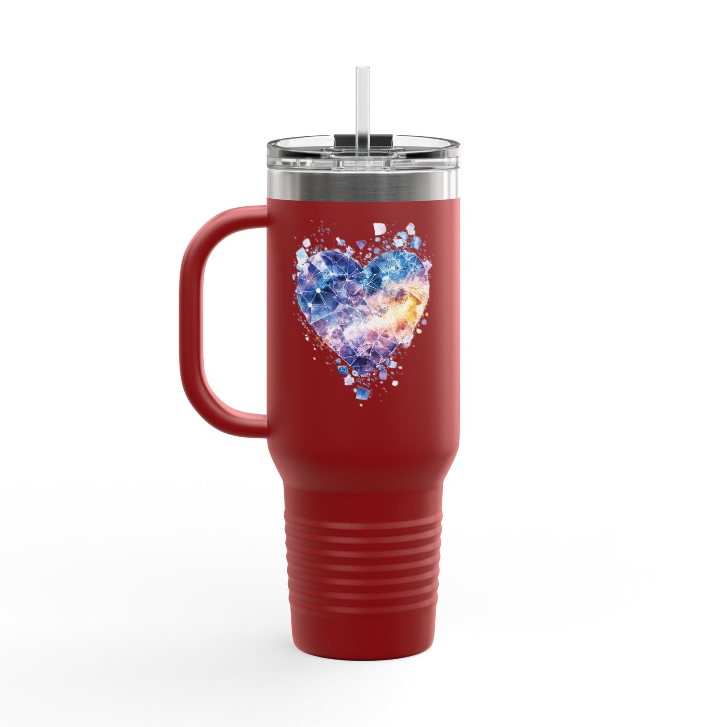 Colorful Heart Insulated Travel Mug | 40oz | Great for Coffee, Tea, Outdoors, Gifts, Love
