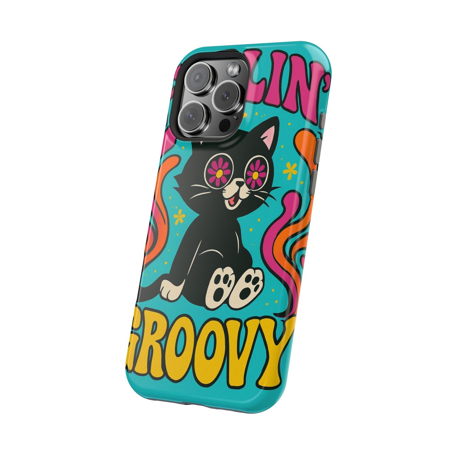 Groovy Cat Magnetic Impact-Resistant Phone Case