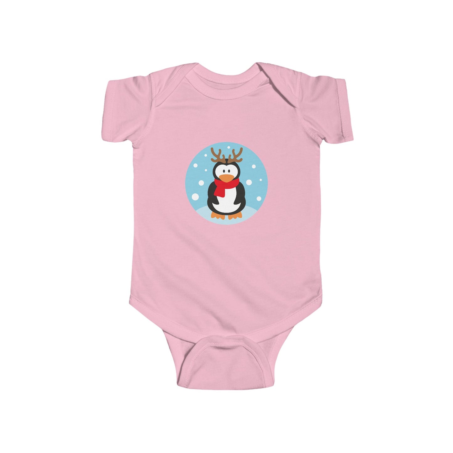 Infant Penguin Reindeer Bodysuit — Cute Holiday Baby Onesie