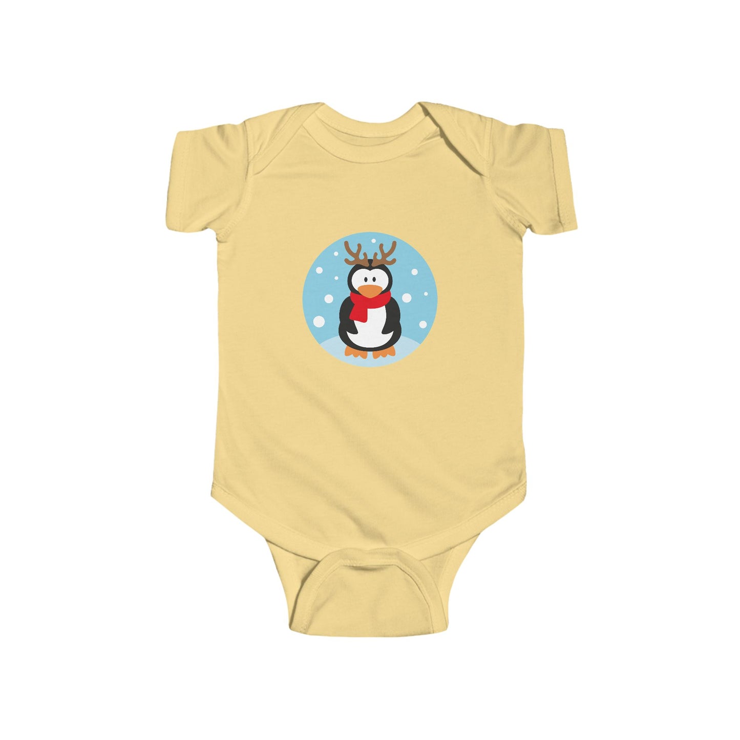 Infant Penguin Reindeer Bodysuit — Cute Holiday Baby Onesie