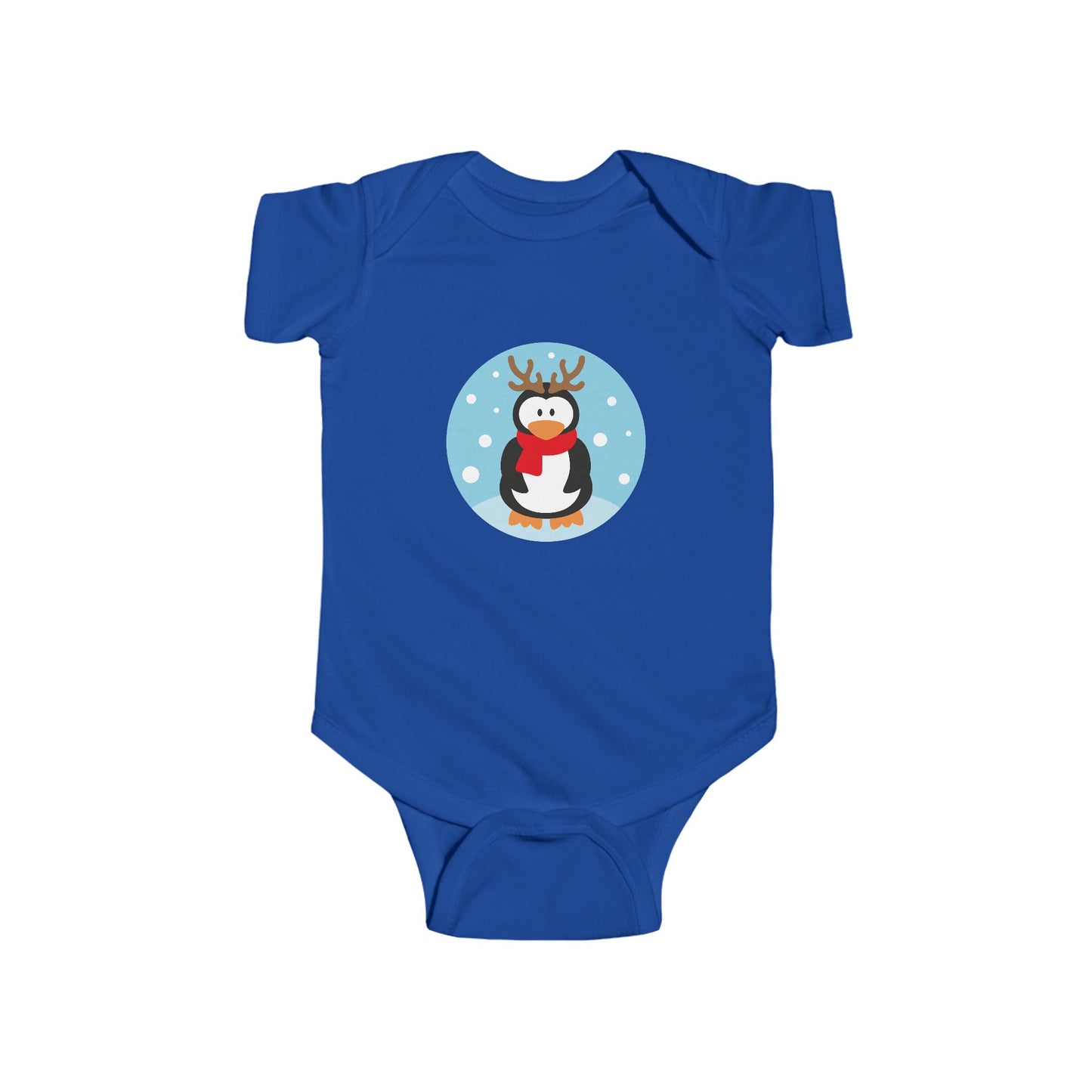 Infant Penguin Reindeer Bodysuit — Cute Holiday Baby Onesie