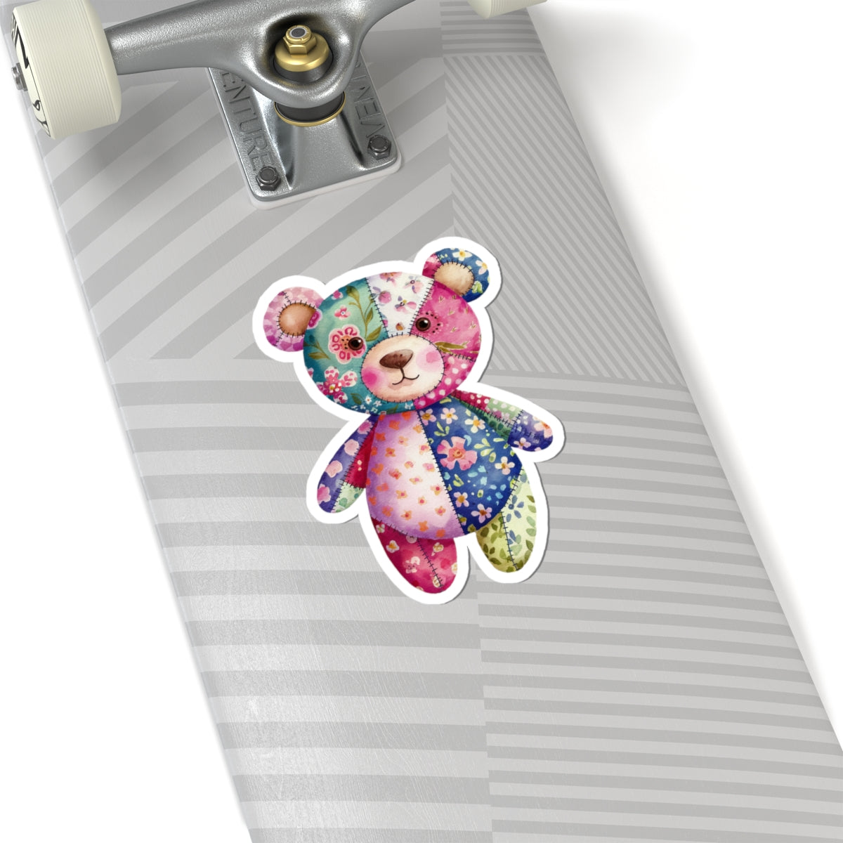 Cute Patchwork Teddy Bear Stickers, Aesthetic Decor for Laptops, Journals, Kid’s Rooms, Gifts for Bear Lovers, Scrapbooking Supplies