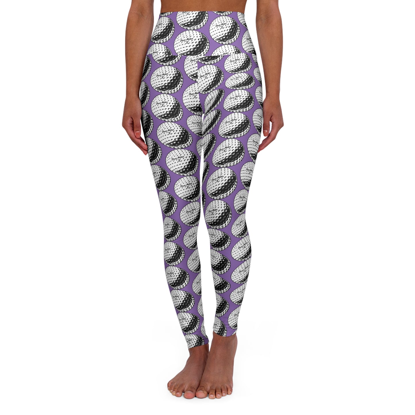 High Waisted Yoga Leggings - Golf Balls