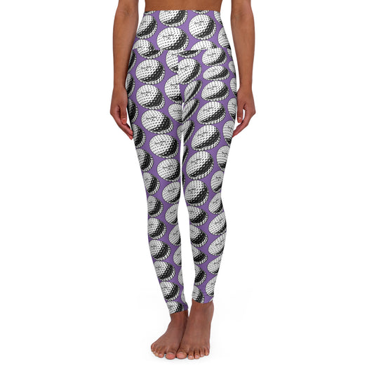 High Waisted Yoga Leggings - Golf Balls