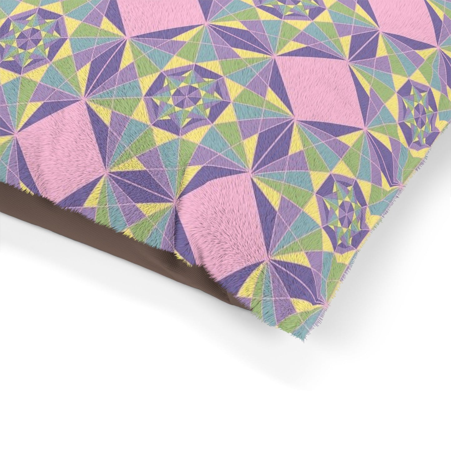 Personalized Pet Bed with Colorful Geometric Pattern, Cozy Dog Bed, Cat Bed, Customizable Pet Pillow, Unique Pet Gift
