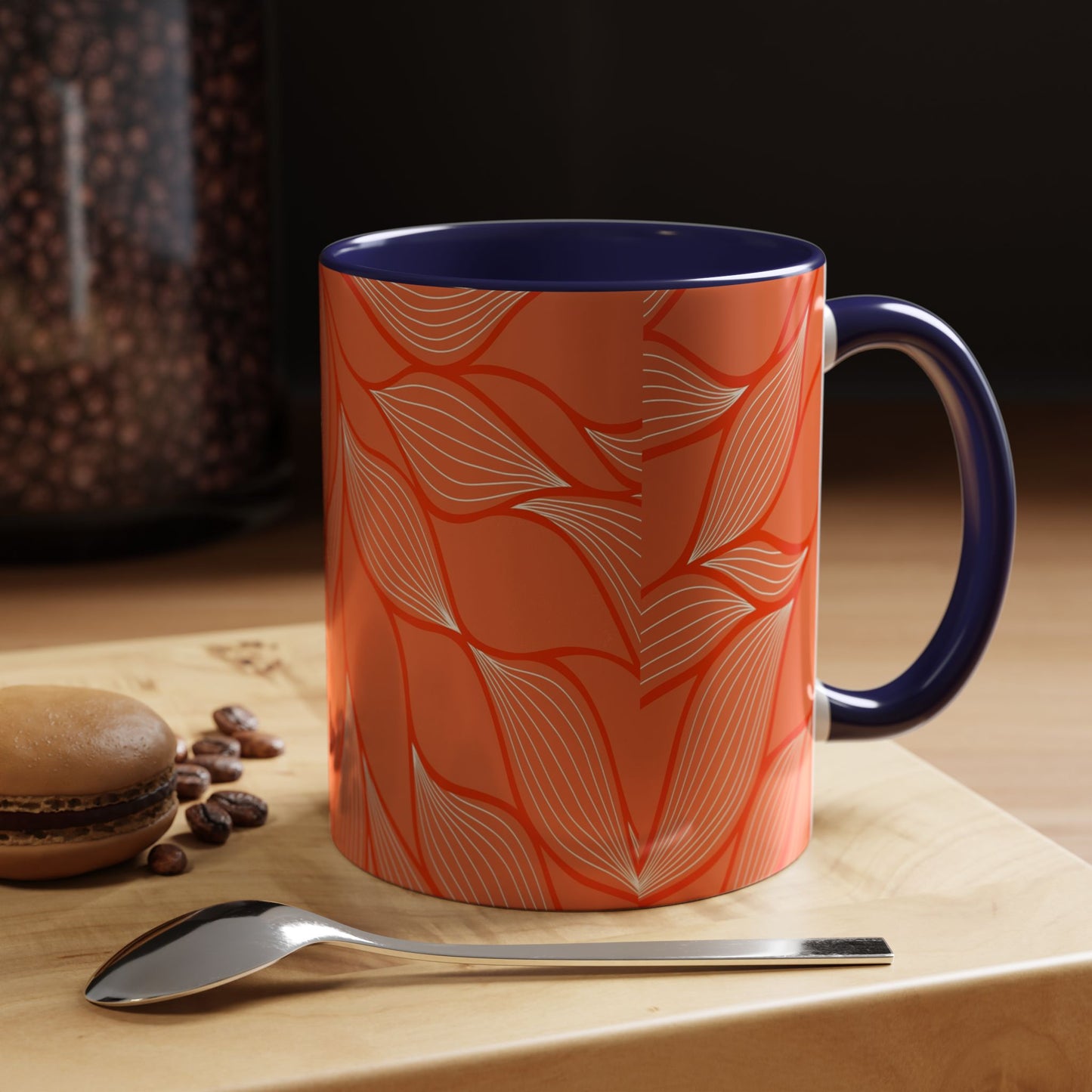 Stylish Accent Coffee Mug, Floral Pattern Drinkware, Unique Gift for Coffee Lovers, Home Decor, Kitchenware, Vibrant Design