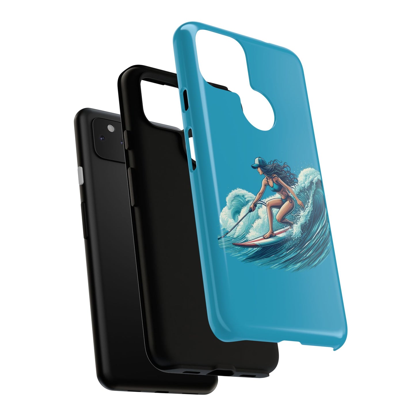 Surfing Phone Case, Coastal Vibes Phone Cover, Tough Cases for Beach Lovers, Ocean Art Phone Accessories, Summer Gift Idea
