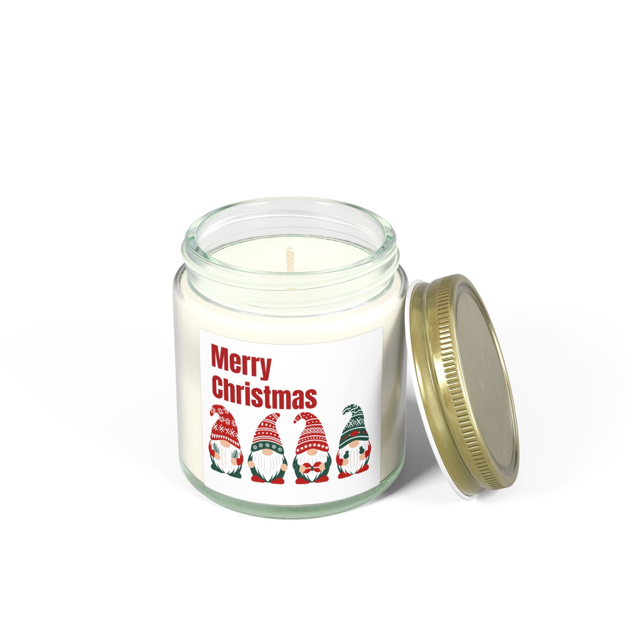 Merry Christmas Gnome Candle — Coconut Apricot Wax (4oz & 9oz)