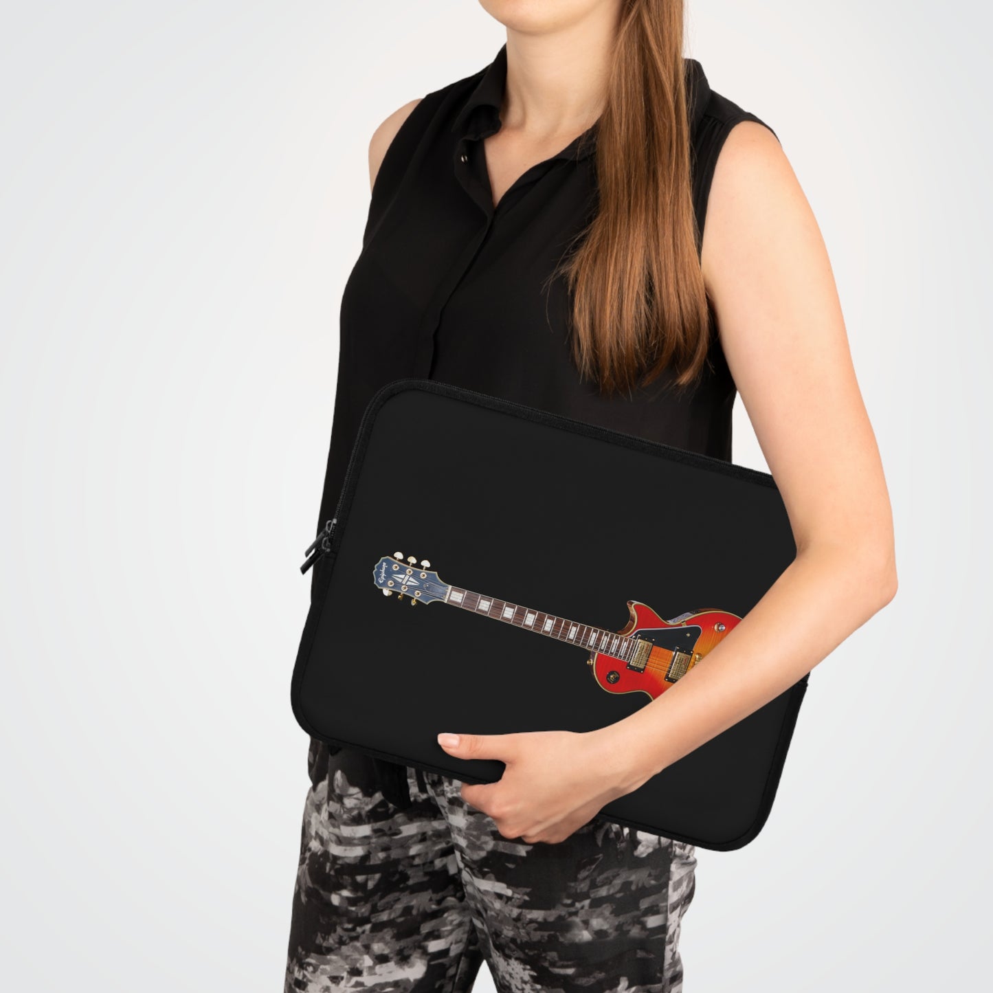 Guitar Lover's Laptop Sleeve - Musician Gift, Rock n Roll Accessory, Personalized Laptop Case, Unique Tech Bag, Music Themed Gift