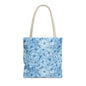 Blue Watercolor Floral Tote Bag — Reusable Flower Pattern Shopper