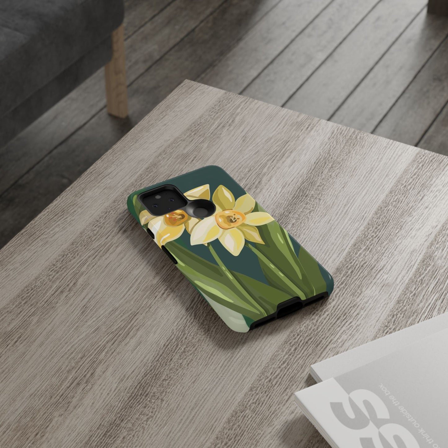 Floral Phone Case - Yellow Daffodil Design, Tough Phone Cover, Spring Decor, Floral Gift, Nature-Inspired Accessories