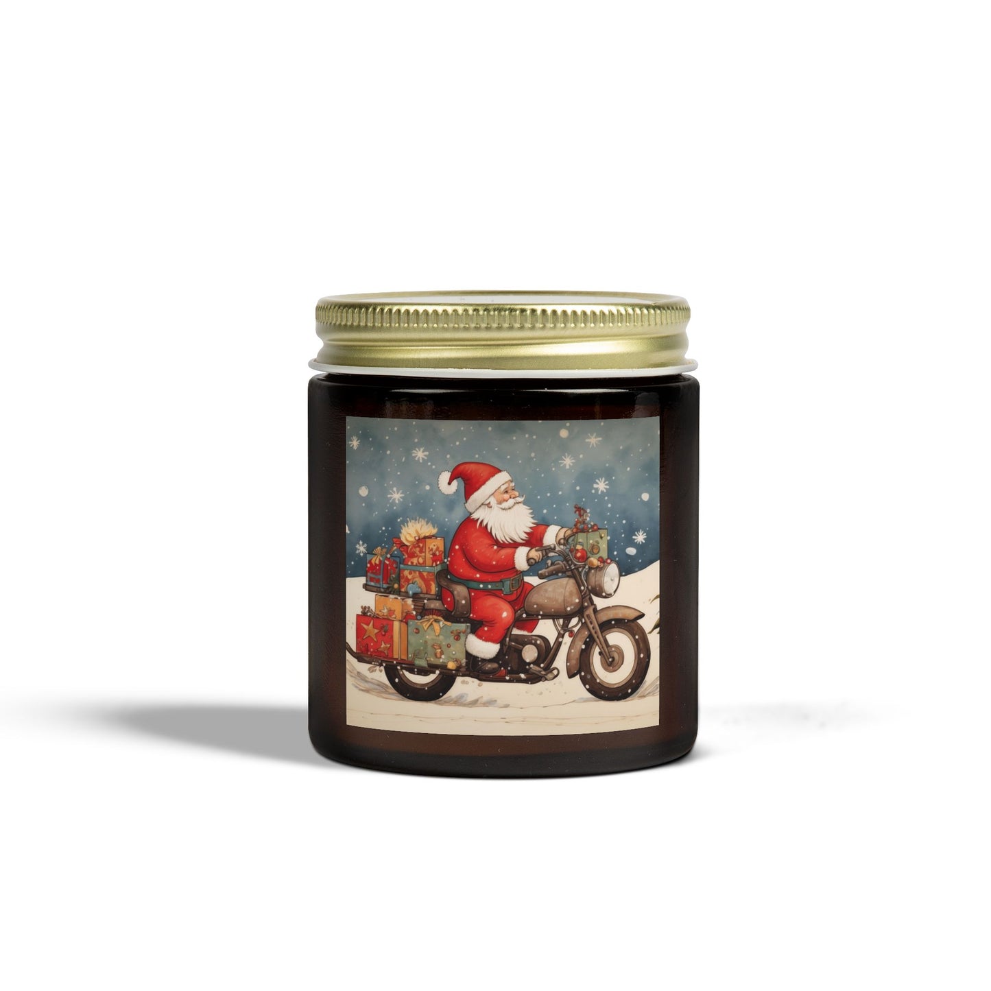 Festive Scented Candles | Santa on Motorcycle | Holiday Decor, Gift, Aromatherapy, Home Fragrance, Christmas Decoration