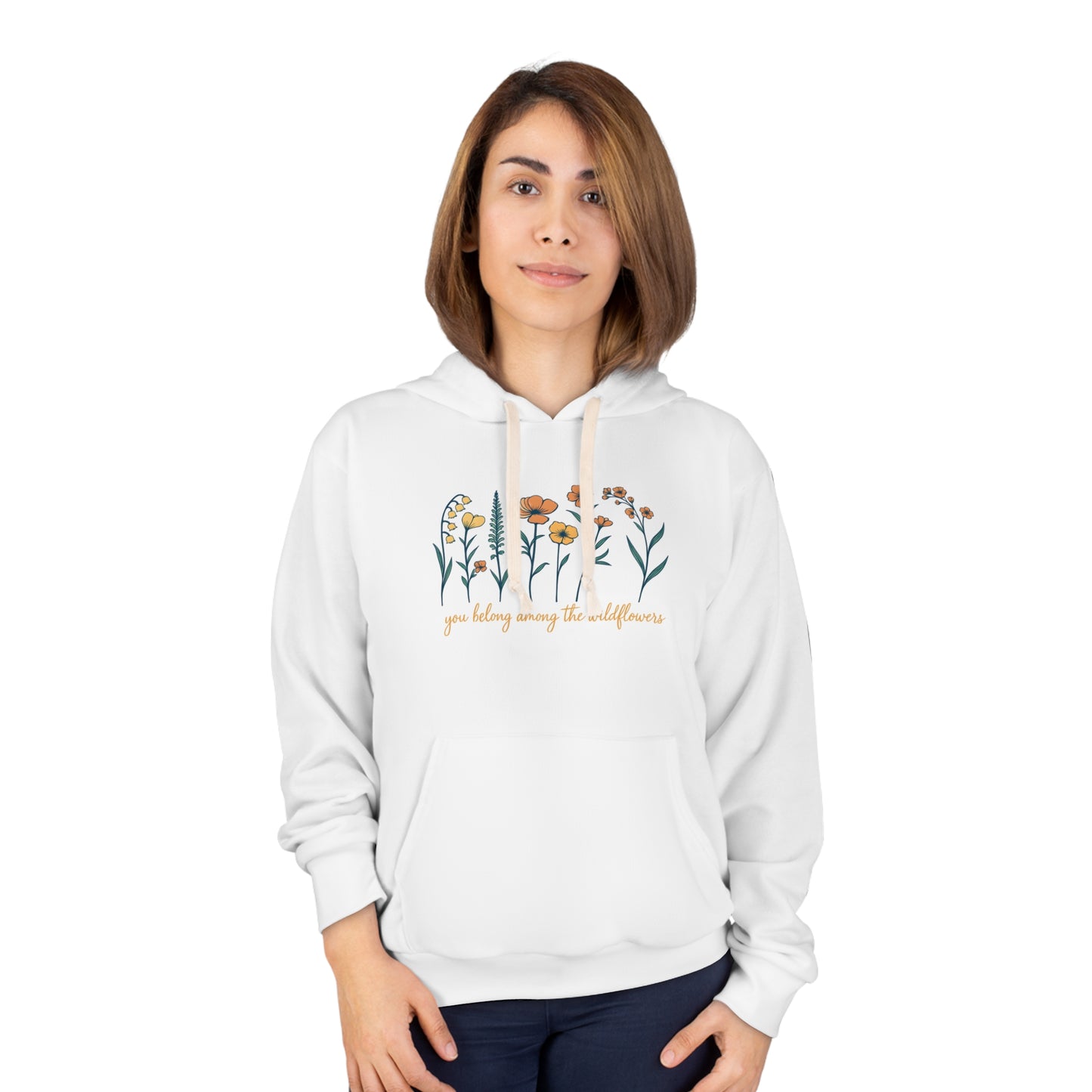 Botanical Quote Hoodie, Cozy Floral Pullover, Nature Lover Gift, Spring Sweatshirt, Unisex AOP Hoodie