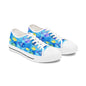 Low Top Sneakers — Blue Tropical Fish Print Canvas Shoes