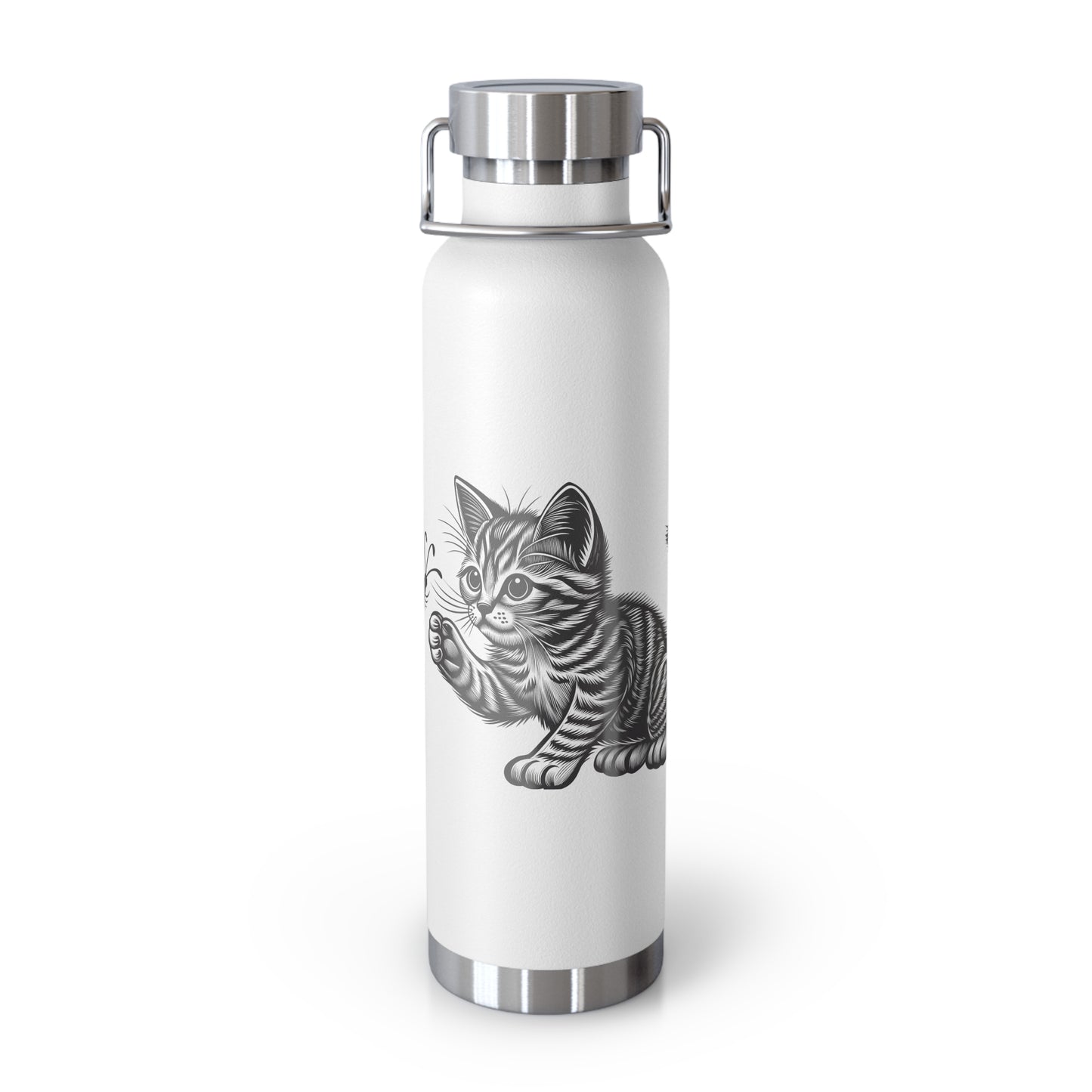 Cat and Butterfly Insulated Water Bottle, Cute Animal Flask, Travel Mug, Gift for Cat Lovers, Eco-Friendly Beverage Container