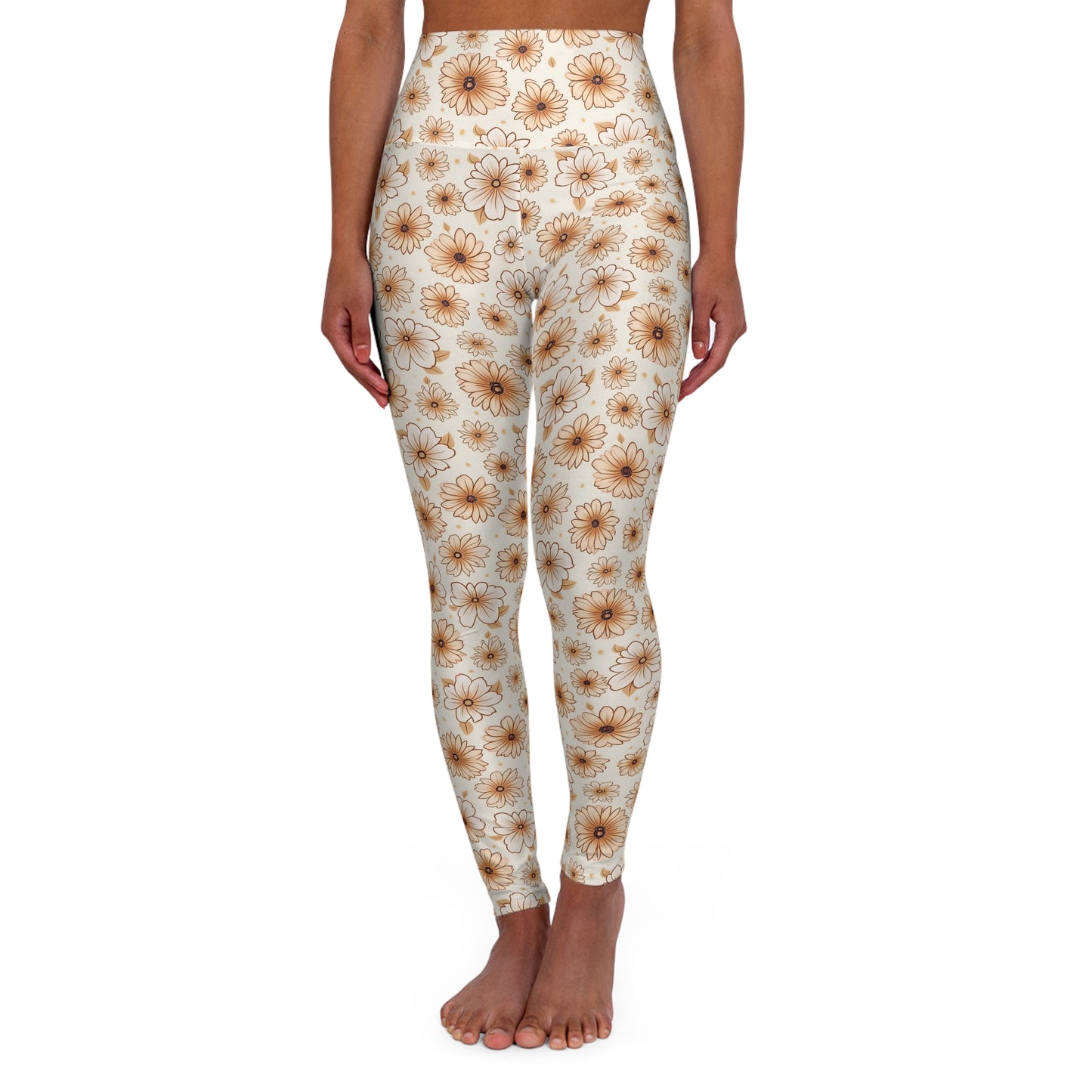 Floral High Waisted Yoga Leggings, Workout Leggings, Athleisure, Fitness Pants, Yoga Wear, Gift for Her, Exercise Apparel