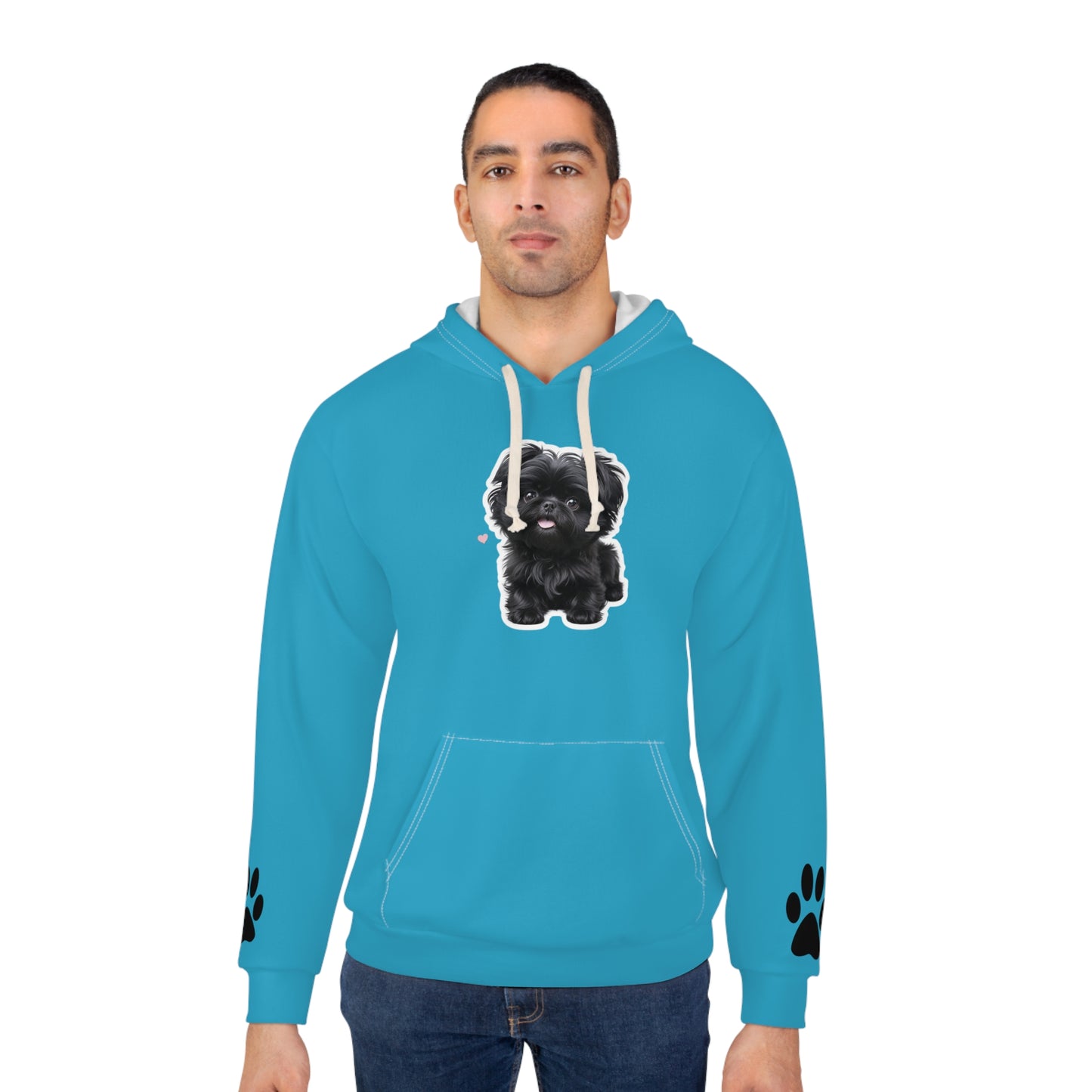 Cute Dog Print Unisex Pullover Hoodie, Cozy Pet Lover Gift, Ideal for Birthdays, Holidays, Casual Wear, Animal Hooded Sweatshirt