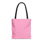 Cute Pink Gingham Tote Bag - Reusable Shopping Bag, Beach Tote