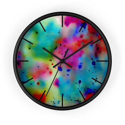 Vibrant Watercolor Wall Clock, Colorful Home Decor, Modern Art Clock, Gift for Art Lovers, Unique Wall Art