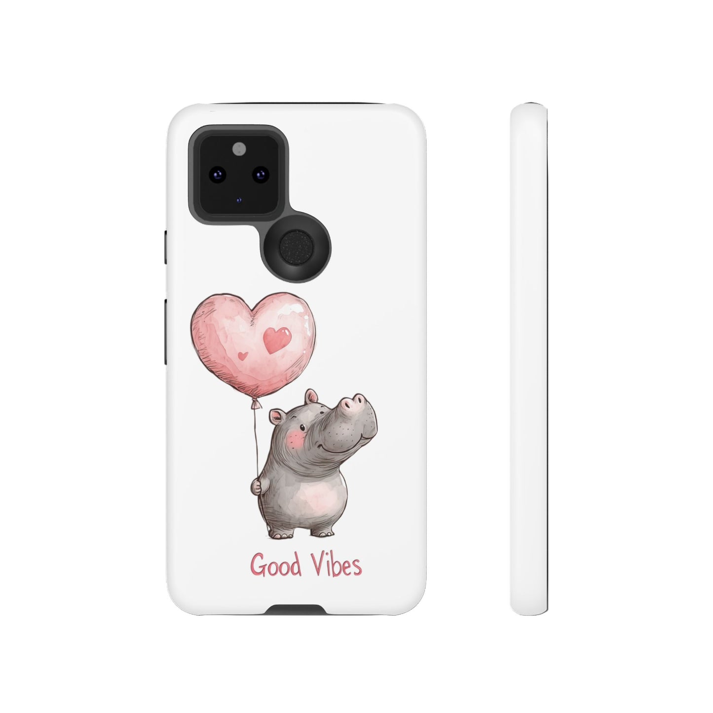 Cute Hippo Phone Case - Good Vibes Design, Animal Lover Gift, Fun Accessory, Birthday Present, Phone Accessories