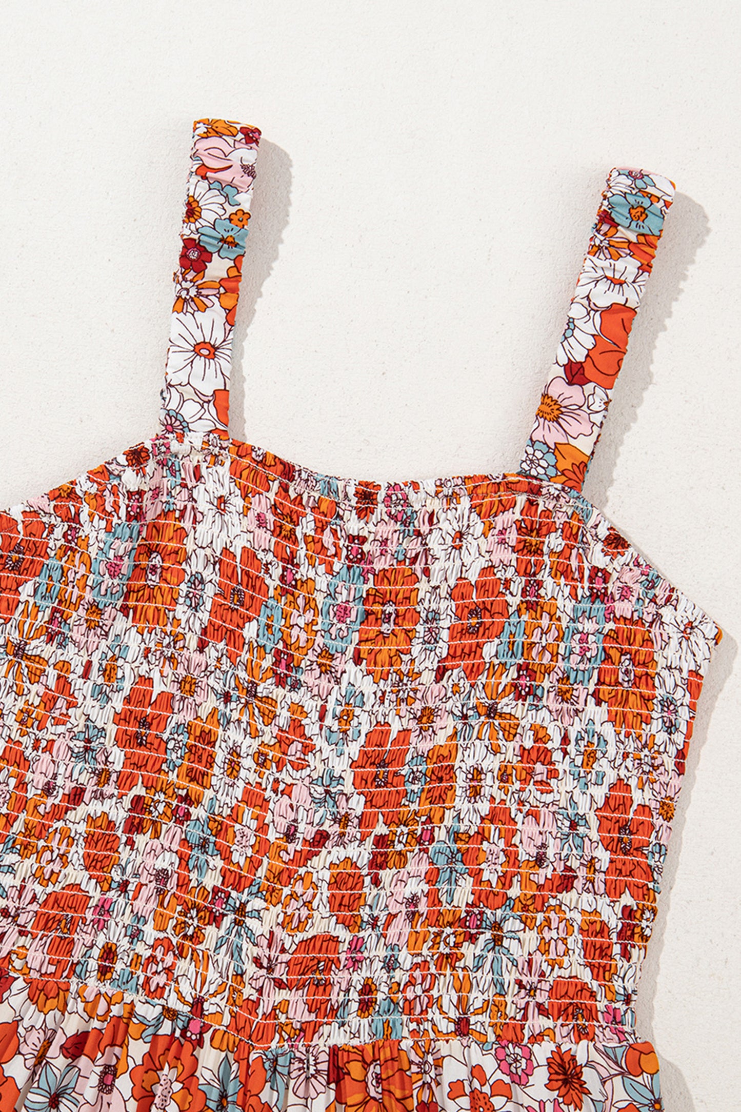 Women's Casual Loose Overalls Jumpsuits Sleeveless Floral Printed Wide Leg Full Length Rompers Pockets 100% Viscose