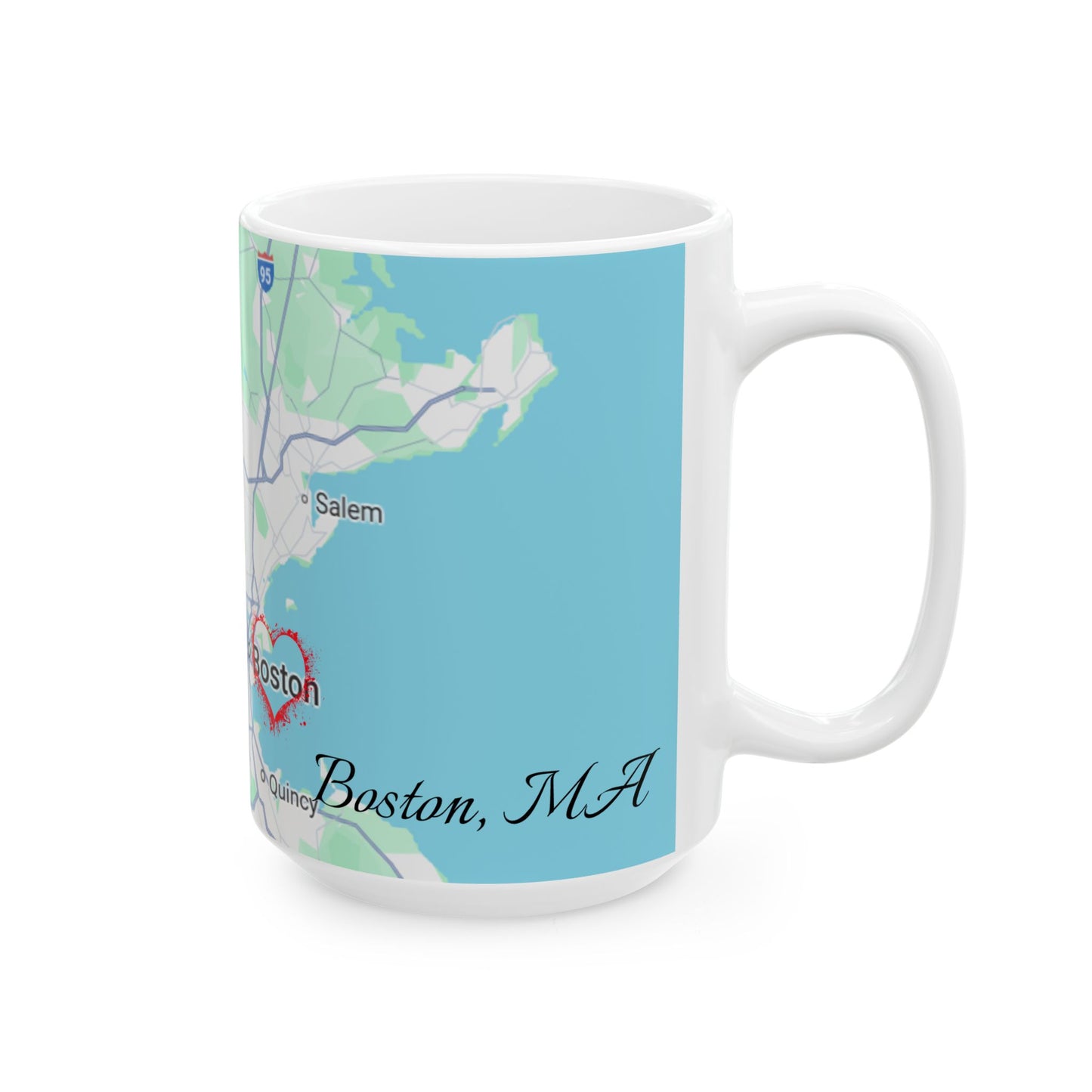 Boston Map-Printed Ceramic Mug - Custom Location Gift, Coffee Lover's Travel Mug, Personalized Home Decor, Geography Gift