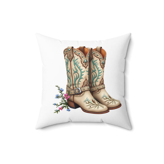 Rustic Cowboy Boots Pillow | Western Decor Cushion, Farmhouse Charm, Home Accent, Gift for Cowgirl, Country Decor