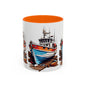 Nautical Accent Coffee Mug | Perfect for Boat Lovers, Sailor Gifts, Coastal Decor, Unique Gift Idea, Custom Artwork Mug