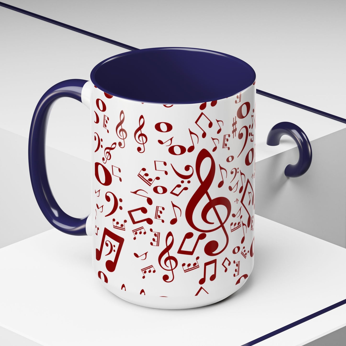 Accent Coffee Mug (11, 15oz) - Musical Notes