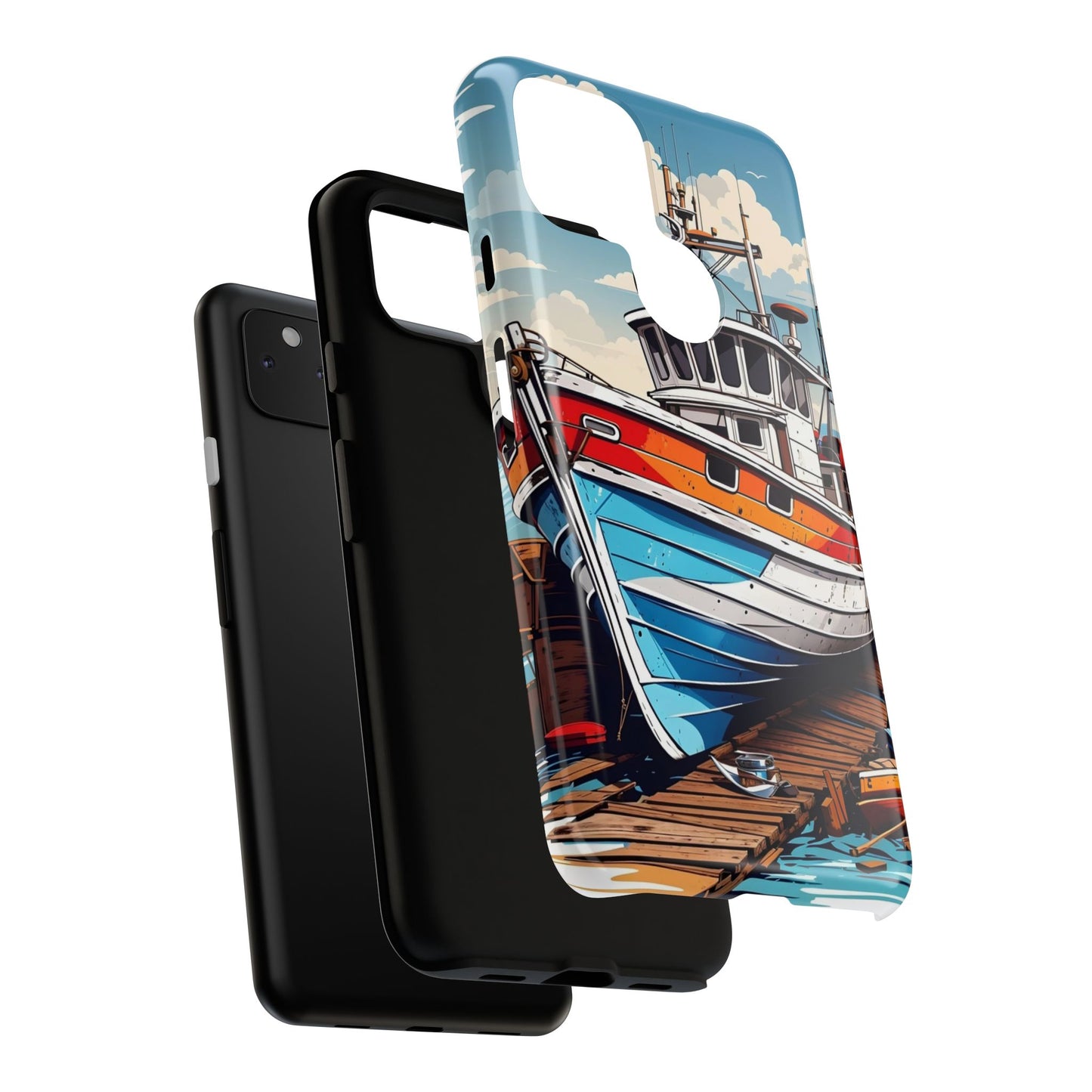 Colorful Fishing Boat Phone Case | Nautical Gift, Marine Design, Coastal Aesthetic, Summer Vibes, Sea Lover's Accessory