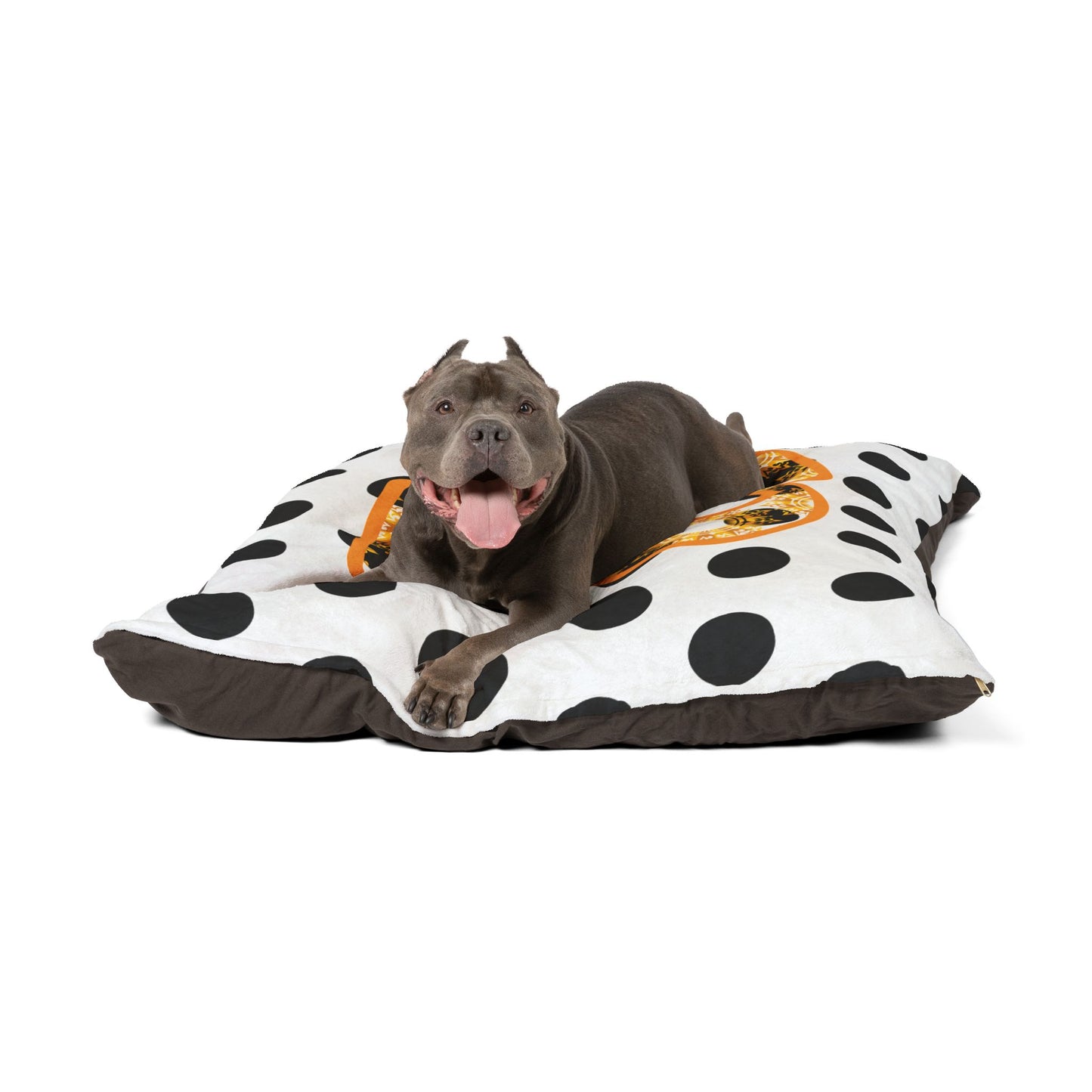 Chic Personalized Pet Bed with Polka Dots, Dog Bed, Cat Bed, Cozy Pet Cushion, Custom Name Gift for Pet Lovers, Stylish Home Decor