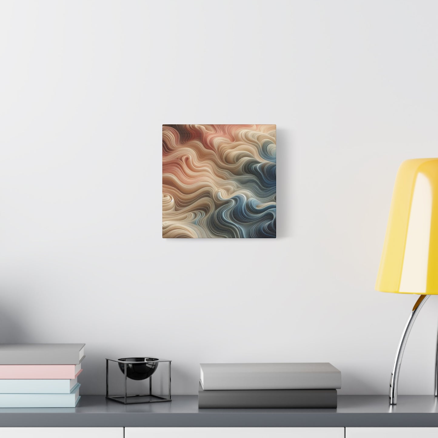 Abstract Swirl Matte Canvas Wall Art — Fluid Earth Tones, Stretched 1.25"