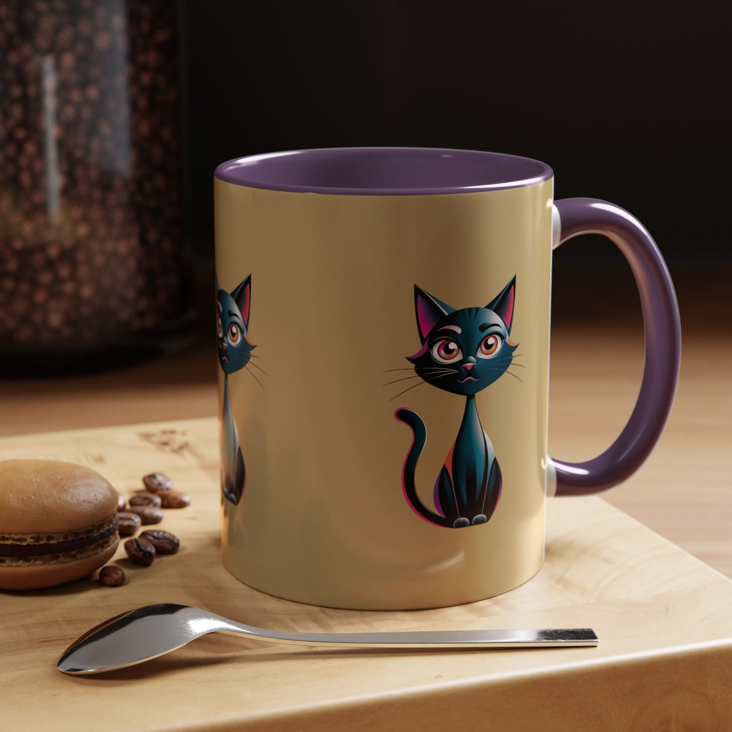 Cute Cat Accent Coffee Mug - Perfect for Cat Lovers, Gift for Birthdays, Home Decor, Animal Enthusiasts, Fun Kitchenware