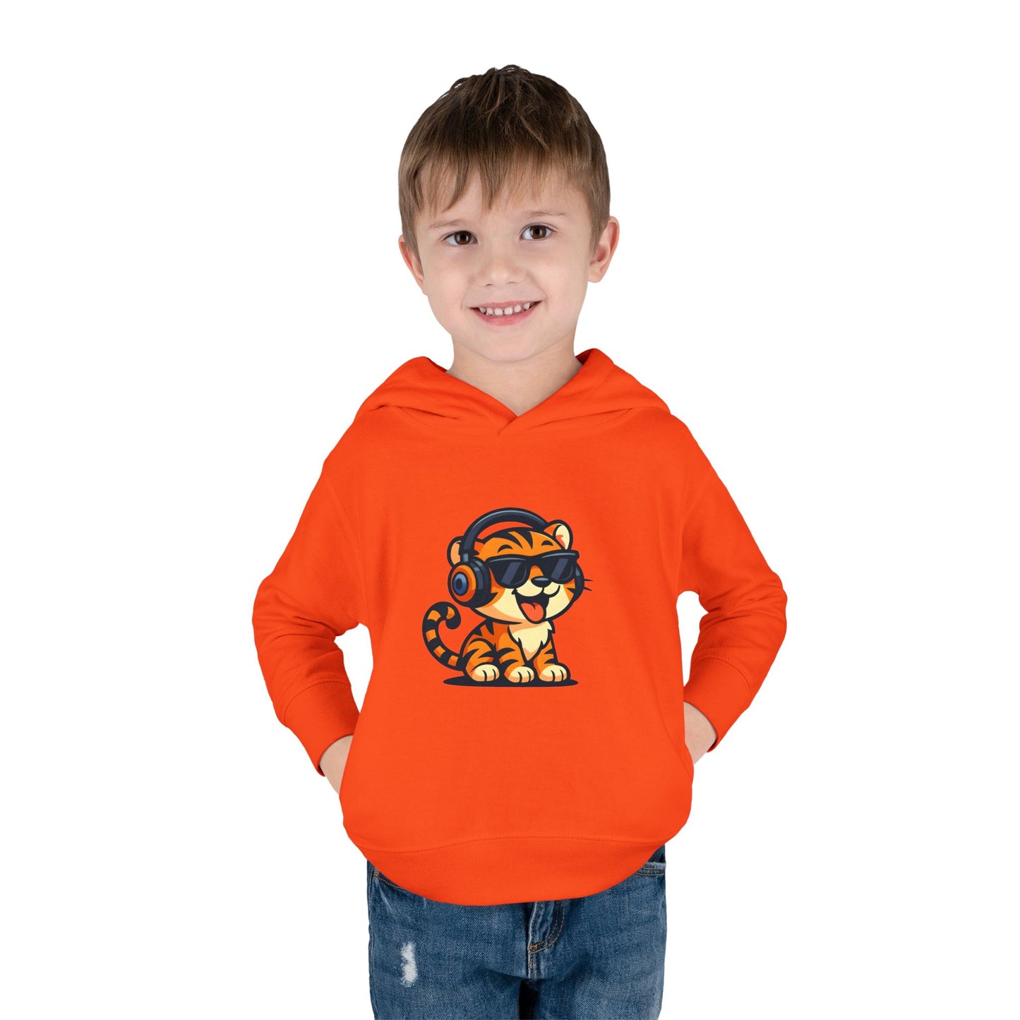 Toddler Cool Cat Fleece Hoodie - Fun Kids Apparel for Playtime, Birthday Gift, Nursery, Casual Wear, Music Lovers